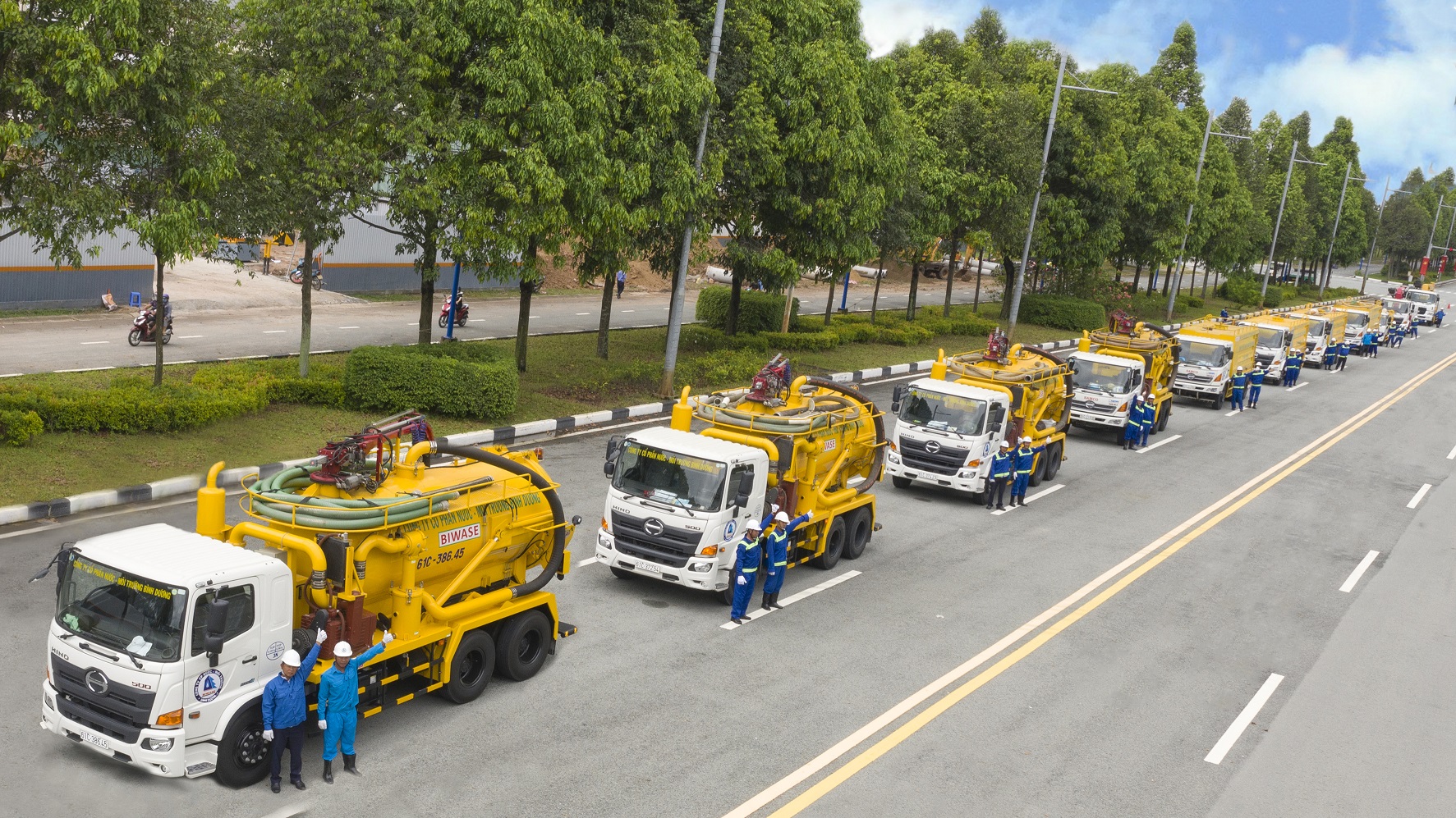 Lực lượng xe chuyên dùng hùng hậu các loại về nước thải của BIWASE